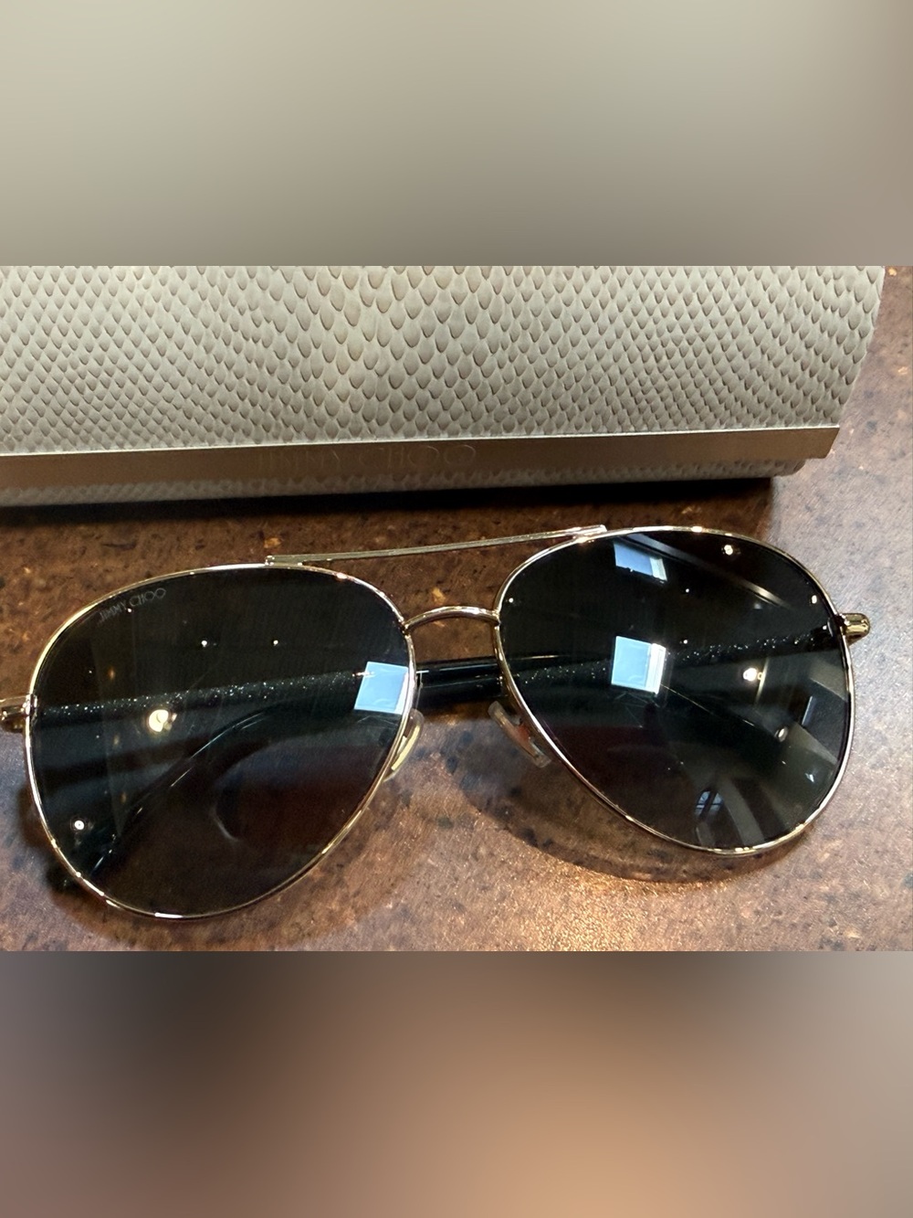 Jimmy Choo Gold Aviator Sunglasses